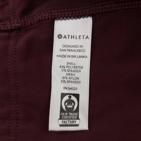 Athleta Ankle Leggings Youth XL 12/14 Burgundy Comfort Gym Training Running - Picture 9 of 11